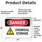 Signmission Chemical Storage Danger Sign, Vinyl Decal, 7in W x 5in L, 2PK OS-2PACK-DS-D-57-L-1060 - alternate 7
